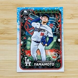 YOSHINOBU YAMAMOTO 2024 Topps Holiday Mega Rookie Card RC